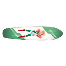 Mexican Manga girl dressed in Flag - Mexico Skate Board Deck