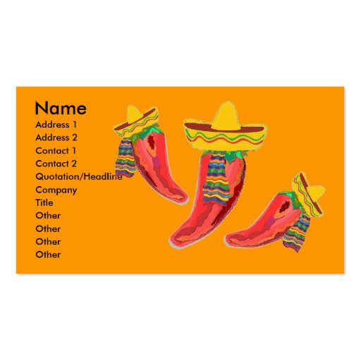 Mexican Restaurant Business Profile Card Business Card Templates (front side)