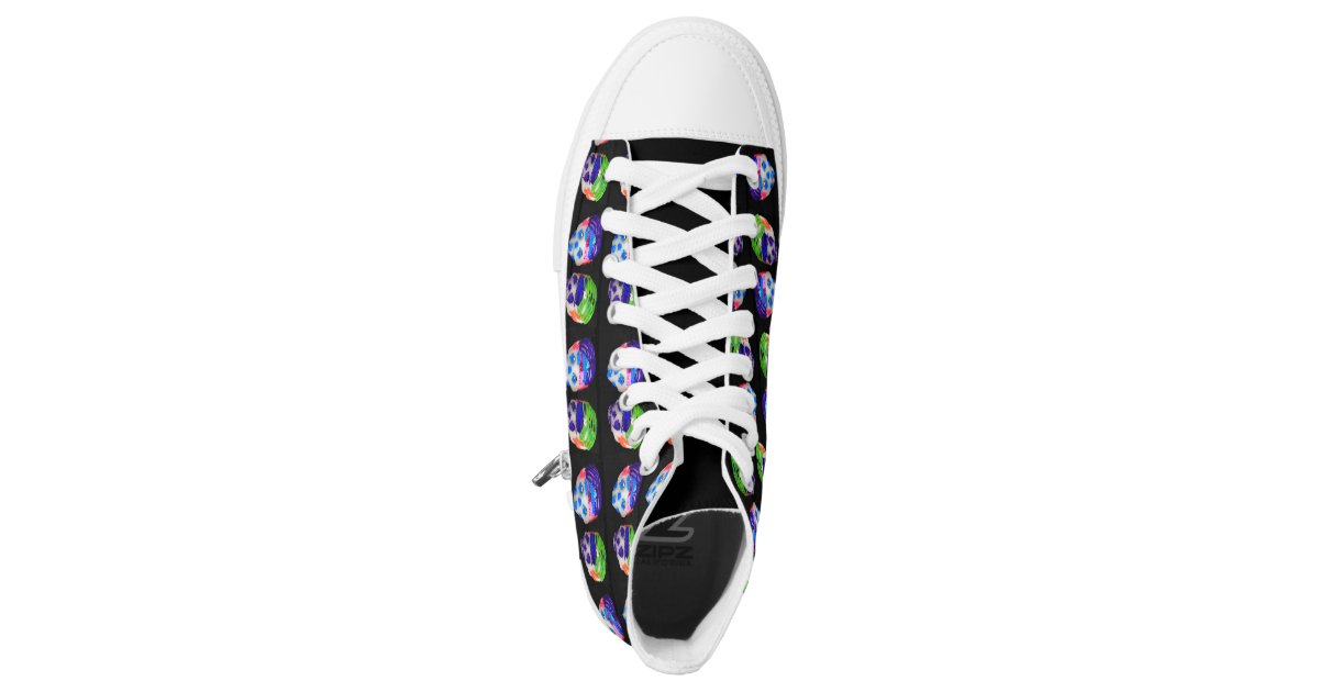 Mexican Sugar Skulls high top tennis shoes Printed Shoes Zazzle