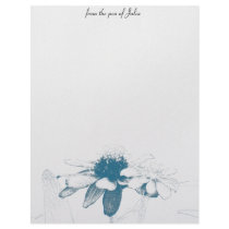 Mexican Sunflowers Blue Letterhead