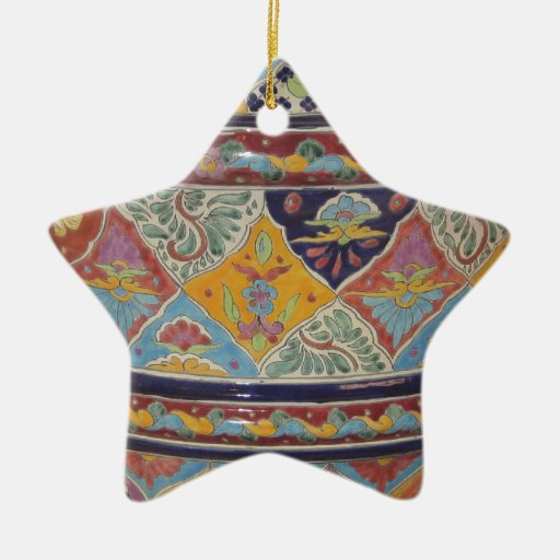 mexican talavera style pottery ceramic ornament zazzle mexican talavera style pottery ceramic ornament zazzle
