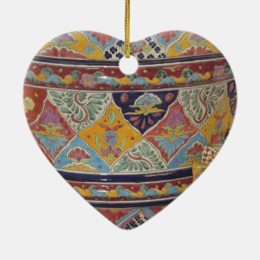 mexican talavera style pottery ceramic ornament zazzle mexican talavera style pottery ceramic ornament zazzle