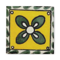 Mexican tile - 4 Leaf Clover magnets by JuJuGarden Mexican tile - 4 Leaf Clover magnets