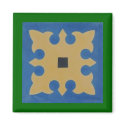 Mexican Tile Greeen Blue Tan magnets by JuJuGarden Mexican Tile Greeen Blue Tan magnets