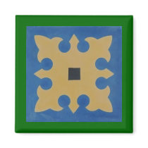 Mexican Tile Greeen Blue Tan magnets