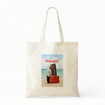 mexican vendor on beach tote bags