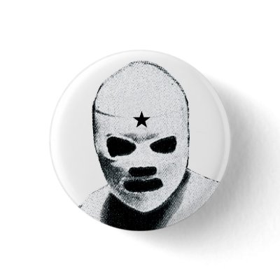 Mexican Wrestler Pinback Buttons by myzazzledesigns