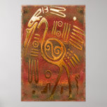 Mexicano Gold Chrome Tribal Art Print