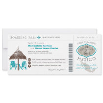 Mexico Boarding Pass Wedding Invitation