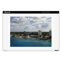 Mexico buildings and ocean 15" laptop skin