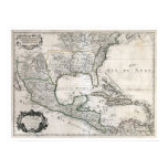 Mexico Cuba Florida & America Map 1703 Poster