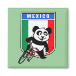 This cute cycling panda stands in front of a Mexican flag with his bike. This original design makes a perfect gift for bicycling fanatics in Mexico. Great for everyone who loves cute pandas and biking.