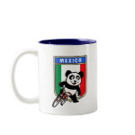 This cute cycling panda stands in front of a Mexican flag with his bike. This original design makes a perfect gift for bicycling fanatics in Mexico. Great for everyone who loves cute pandas and biking.
