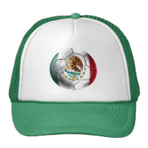 Mexico el Tri soccer ball Mexican flag gear Trucker Hats