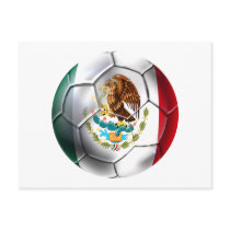 Mexico el Tri soccer ball Mexican flag gear postcards by SoccerJersey Mexico el Tri soccer ball Mexican flag gear postcards
