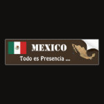 Mexico Flag Map Text Bumper Sticker