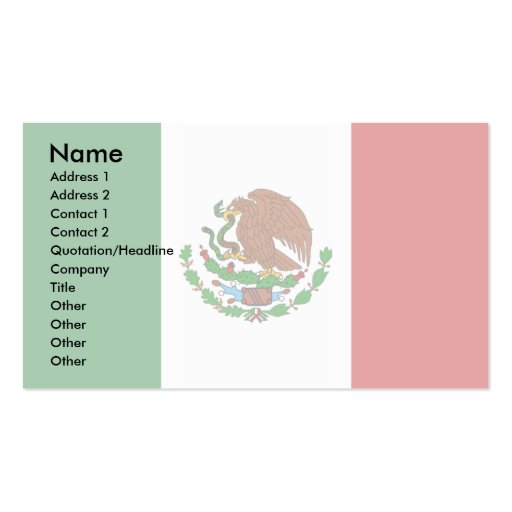 Mexico Flag Business Card (front side)