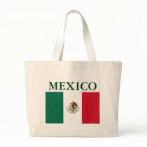 Mexico Flag Canvas Tote Bag