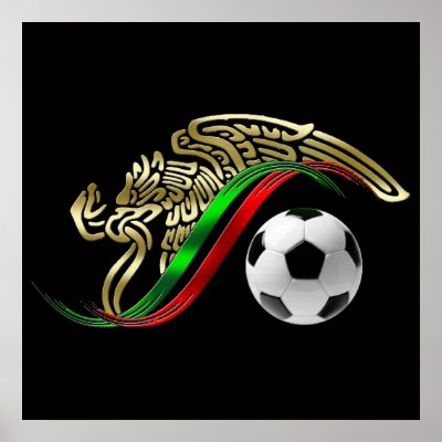 Official Mexican Flag. Mexico flag emblem Soccer futbol Logo Posters by SoccerJersey. The Eagle and the snake - Mexico emblem shirts and gift ideas for fanatical futbol fans of