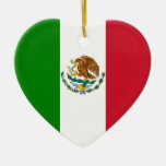 Mexico Flag Heart Christmas Ornament