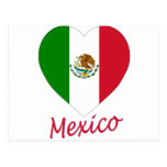 Mexico Flag Heart Post Card