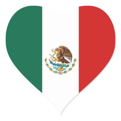 Mexico Flag Heart Sticker