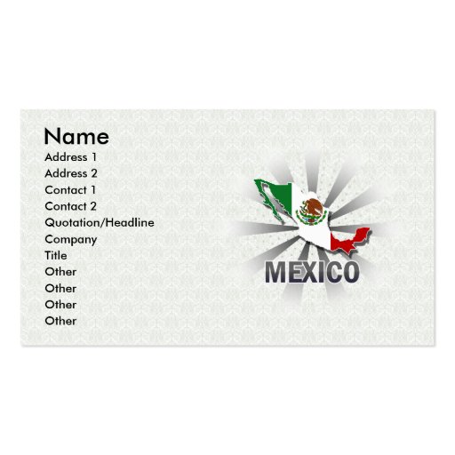 Mexico Flag Map 2.0 Business Cards