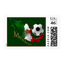Mexico Flag Map Soccer fans Futbol gifts Postage Stamps