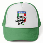 This adorable little panda is too cute! He's featured in front of a large flag from Mexico and ready to play football and score some goals. This cute design is perfect for football players and soccer fans.