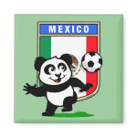 This adorable little panda is too cute! He's featured in front of a large flag from Mexico and ready to play football and score some goals. This cute design is perfect for football players and soccer fans.