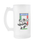 This adorable little panda is too cute! He's featured in front of a large flag from Mexico and ready to play football and score some goals. This cute design is perfect for football players and soccer fans.