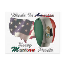 Mexico Made In America Using Mexican Parts postcards by AeonicLatinos Mexico Made In America Using Mexican Parts postcards