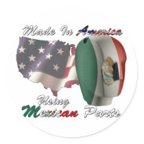 Mexico Made In America Using Mexican Parts stickers