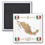 Mexico Map Flags Magnet