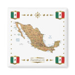 Mexico Map   Flags Magnet