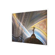 Mexico, Morelia. Sun's rays penetrate interior Stretched Canvas Print