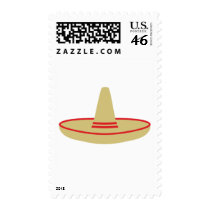 mexico party sombrero postage stamp