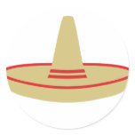 mexico party sombrero round sticker