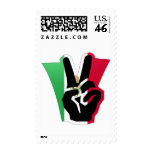 Mexico Peace Fingers Flag Stamp