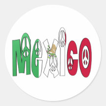 Mexico Peace Letters Round Sticker