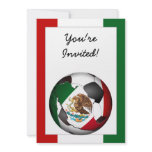 Mexico Soccer Ball w/Flag Colors Background Custom Invitations