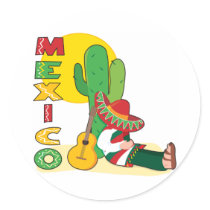 Mexico Round Stickers