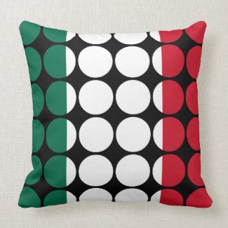 Mexico Stylish Girly Chic : Polka Dot Mexican Flag Pillows