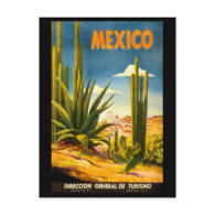 Mexico Travel Poster Post Card