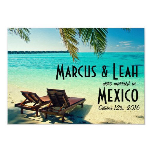 Mexico Tropical Beach Wedding Announce/Invite