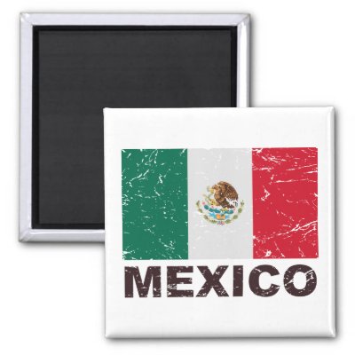 Mexico Vintage Flag Fridge Magnets