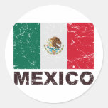 Mexico Vintage Flag Round Sticker