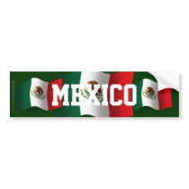 Mexico Waving Flag Bumper Sticker