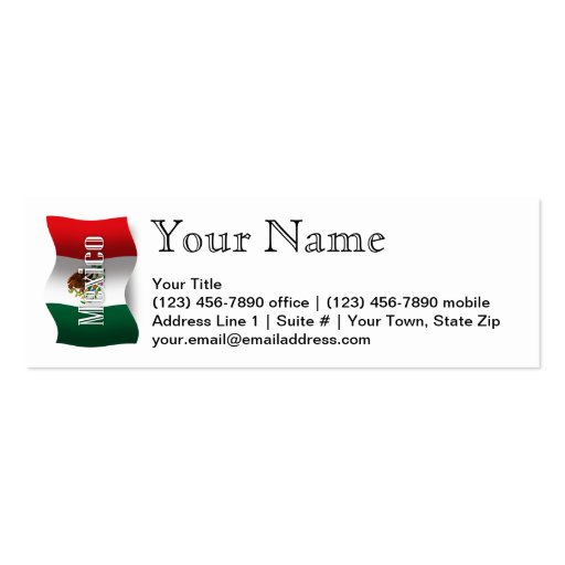 Mexico Waving Flag Business Card (front side)