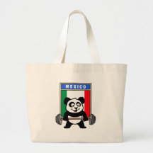 Mexico Weightlifting Panda Tote Bags
